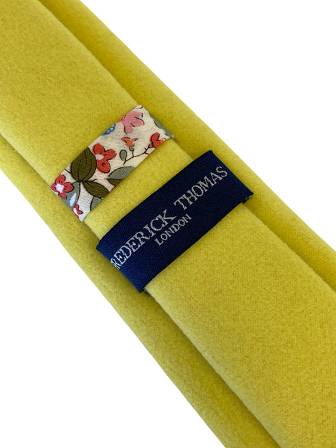 bright mustard sunshine yellow wool slim tie