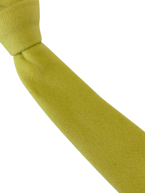 bright mustard sunshine yellow wool slim tie