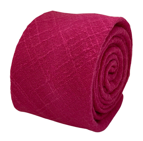 bright pink linen slim tie