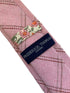 light baby pink check wool tie