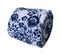 white & blue floral classic width mens tie 100% cotton