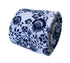 white & blue floral classic width mens tie 100% cotton