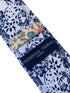 white & blue floral classic width mens tie 100% cotton