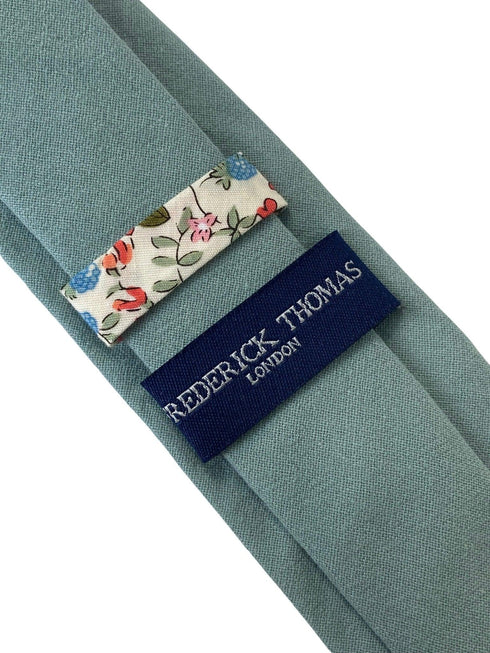 sage avocado green mens 100% linen classic width tie