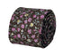 brown with pink floral design mens classic width 100% cotton tie