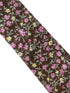 brown with pink floral design mens classic width 100% cotton tie