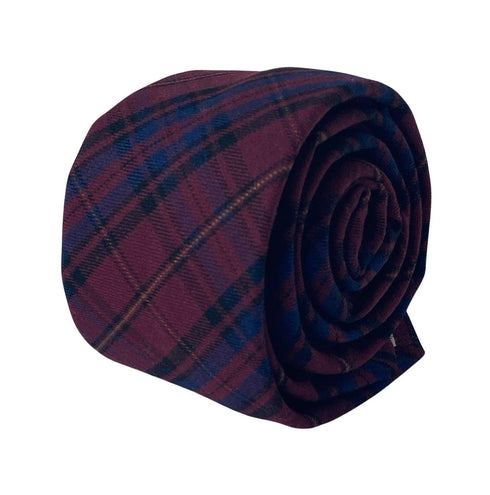 red tartan mens classic width tie 100% wool