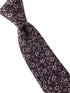 brown cotton tie with white floral design