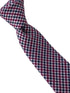 red, black, beige check tweed design men's 100% wool classic width tie