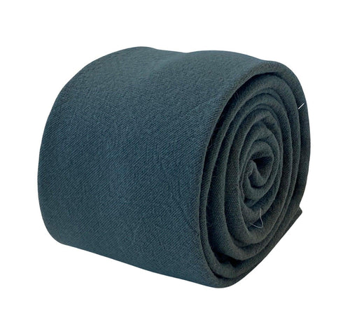 dark sea green turquoise 100% linen mens tie