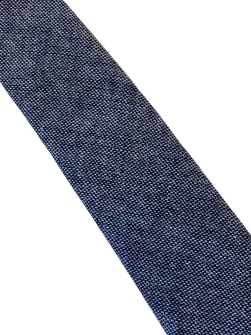 speckled mottled navy blue & white mens 100% wool tie