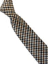 beige, brown & black check tweed style mens 100% wool tie