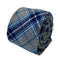pale light grey & blue check tweed style mens 100% cotton tie