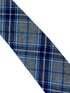 pale light grey & blue check tweed style mens 100% cotton tie