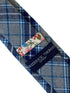 pale light grey & blue check tweed style mens 100% cotton tie