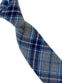 pale light grey & blue check tweed style mens 100% cotton tie