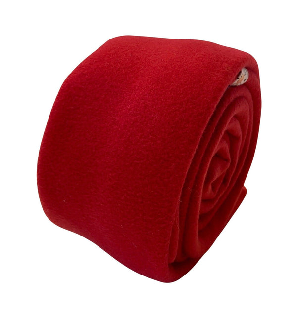 bright red wool mens classic width tie