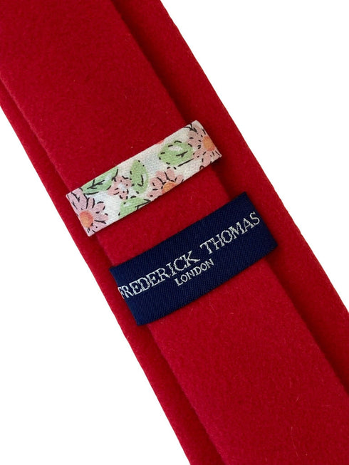 bright red wool mens classic width tie