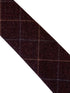 maroon brown check 100% wool mens tie