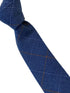 medium denim blue check tweed style mens 100% wool tie