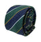 blue & green club striped mens linen tie school style
