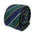 blue & green club striped mens linen tie school style