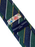 blue & green club striped mens linen tie school style