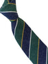 blue & green club striped mens linen tie school style