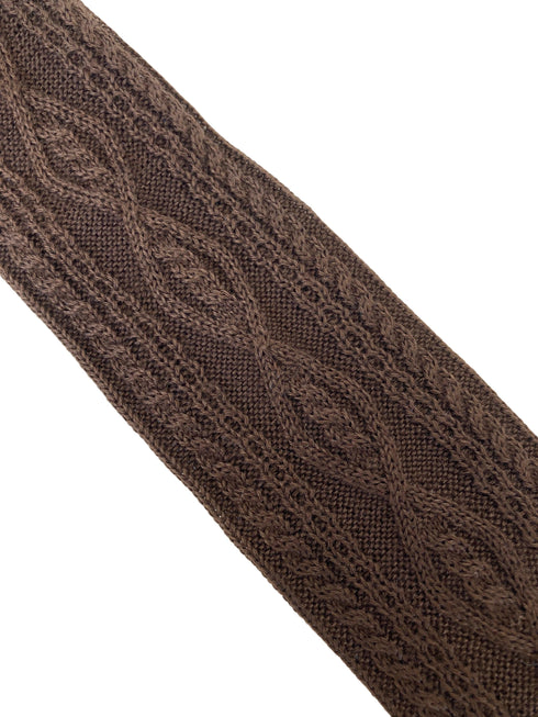 chocolate brown cable knitted mens tie