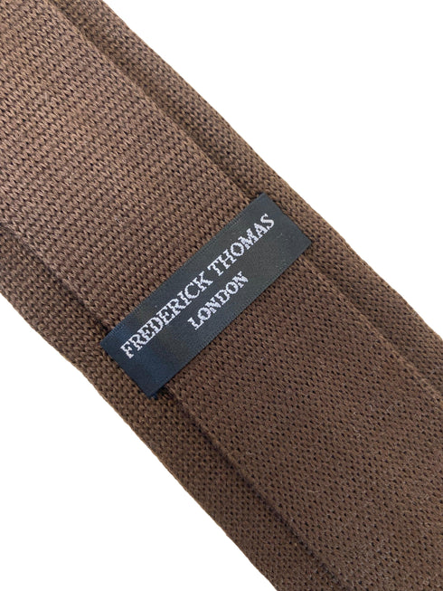 chocolate brown cable knitted mens tie