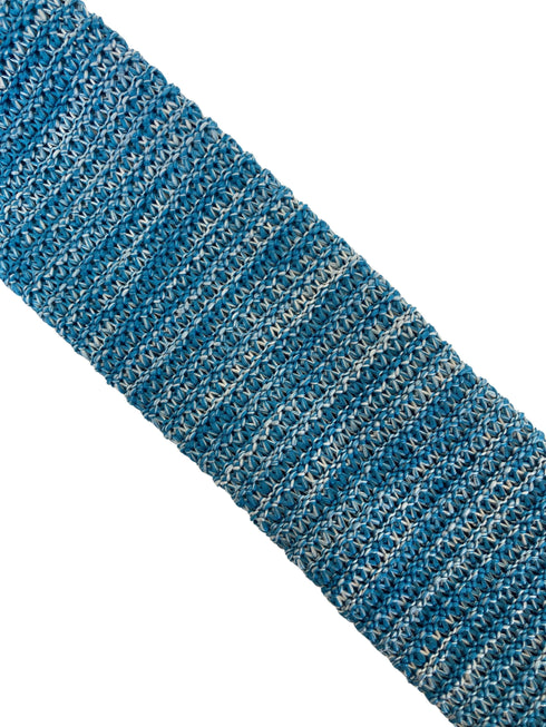turquoise and white speckled mens knit-ted tie