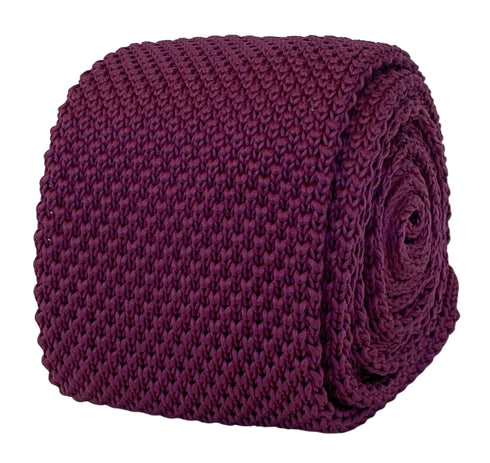 light aubergine plum purple mens knitted tie