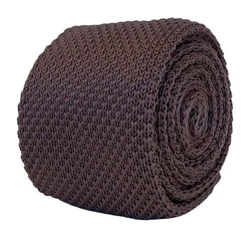 taupe brown mens knitted tie