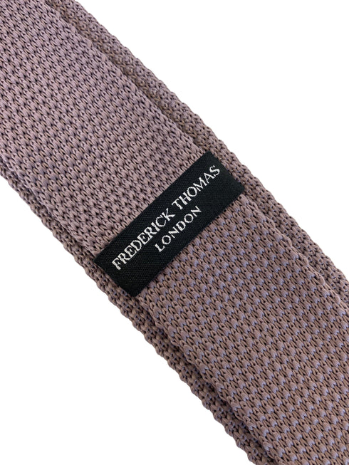taupe brown mens knitted tie