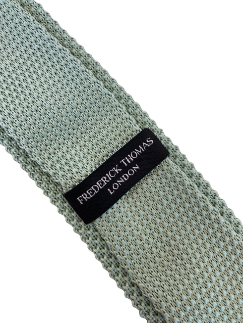 sage light green mens knitted tie