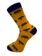 bright yellow and royal blue mens socks with rhino design