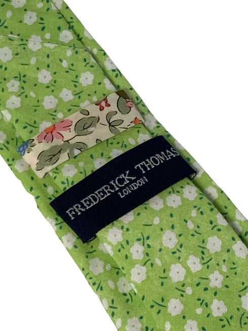 spring green floral mens cotton tie