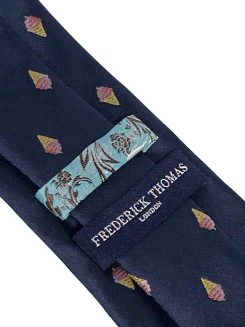 navy mens tie with ice cream quirky design