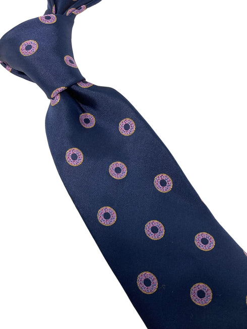 navy mens tie with doughnut donut quirky design