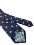 navy mens tie with japanese cherry blossom design national symbol