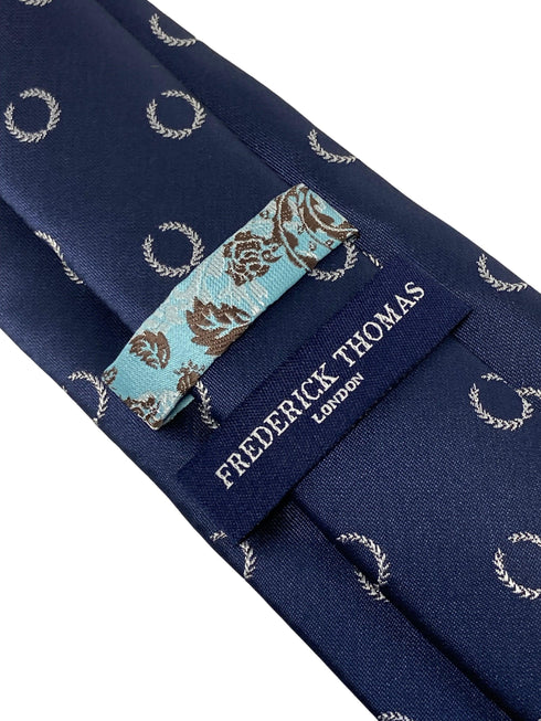 navy mens tie with greek laurel wreath design greece national symbol design