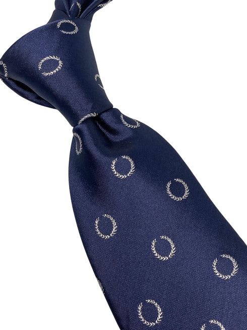 navy mens tie with greek laurel wreath design greece national symbol design