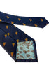 navy mens tie with pizza quirky design