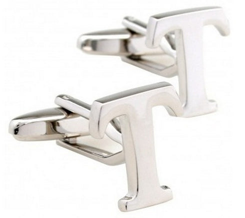letter T design cufflinks