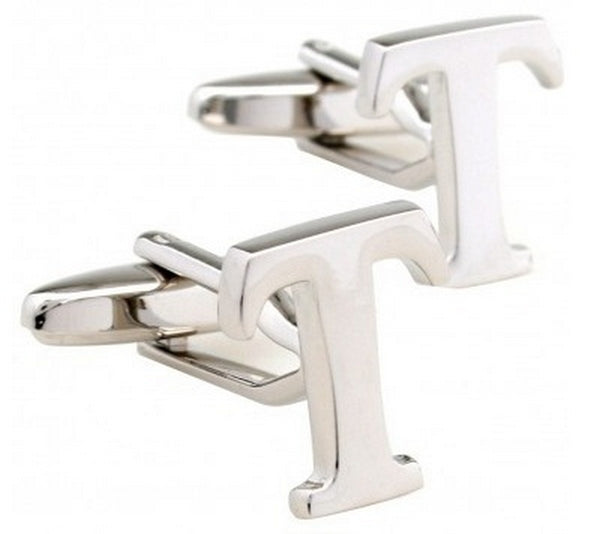 letter T design cufflinks
