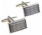 black and silver striped cufflinks