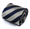 navy blue and silver grey striped tie