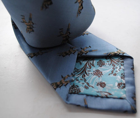light blue tie with lancaster bomber pattern
