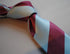 maroon and light blue barber striped tie