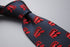 navy tie with london red bus design